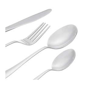 Juego de cubiertos de cuchara de cena de acero inoxidable de 6 piezas plateadas Juego de cubiertos de diseño de tendencia con espejo elegante Calidad superior inoxidable - Product Image 3