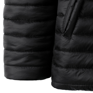 Custom Designer Men's Winter Puffer Jacket High Quality Canvas Stand <b>Waterproof</b> Quilted Bubble <b>Padded</b> <b>Coat</b> Zipper Closure - Product Image 5