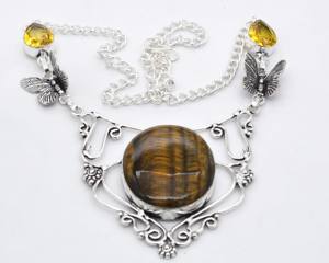 À la mode des femmes mode cuivre laiton bijoux assortis oeil de tigre Citrine cristal naturel pierre précieuse réglable Bracelet bijoux Bracelet - Product Image 2