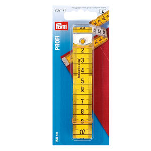 Prym Sewing Accessories 282671 Double-sided Scale Yellow <b>Tape</b> <b>Measure</b> with Clip 150 cm - Product Image 1