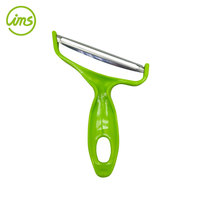 4,5 inch metalen roestvrijstalen PP-handvat groene gepersonaliseerde logo fruit & groente grote Y-vormige schilmes voor het schillen