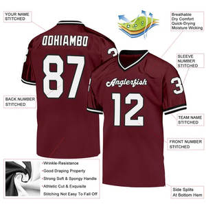 Camiseta de Fútbol Americano de Alta Calidad 100% Poliéster para Hombre, Impresión Personalizada, Estilo Retro, Transferencias Térmicas, Transpirable, Nueva - Product Image 4