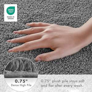 Tapis de bain super absorbant et antidérapant, tapis de sol de salle de bain à poils longs pour la décoration de la maison, tapis de porte de chambre - Product Image 3