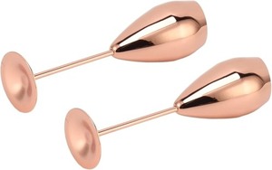 Lot de 2 flûtes écologiques en cuivre, robustes, à fond épais, en acier inoxydable plaqué laiton, design moderne pour usage professionnel - Product Image 3