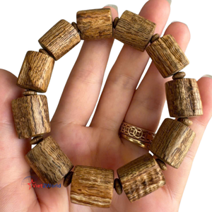 Pulsera de cuentas de madera redonda de la mejor calidad de Agilawood, pulsera de madera de agar de Aloeswood, precios al por mayor de Vietnam - Product Image 3