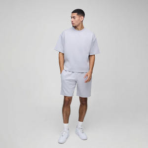 <b>Mens</b> Oversized Summer Two Piece Tracksuit <b>Set</b> with <b>Short</b> Sleeve <b>T</b> <b>Shirt</b> <b>and</b> Matching <b>Shorts</b> Lightweight Breathable - Product Image 1