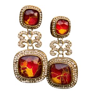 2025 Latest Design Beaded Customized Earrings at the Back Best <b>Jewellery</b> Supplier From India - Product Image 1