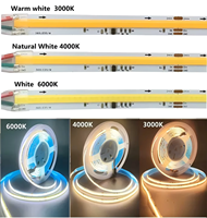 Bande LED COB à eau courante de 10mm Vs Standard - 360 LED/M, 12 W/M, 24V, gradable, coupe de 71.43mm, sans scintillement, CRI90