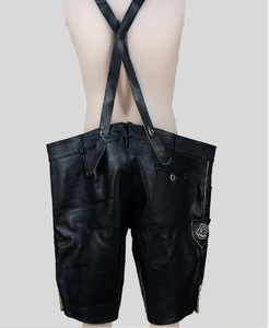 Lederhosen Nappa Nappa แบบพรีเมี่ยมสไตล์เยอรมันวินเทจสำหรับผู้ชาย - Product Image 4