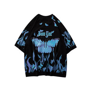 T-shirt en coton 100% respirant de poids lourd noir OEM, fabricant, impression par sublimation personnalisée, t-shirt graphique vintage Y2K, homme, surdimensionné - Product Image 3