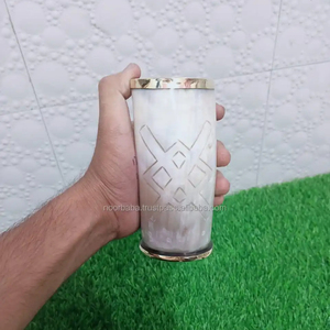 Noorbaba haute qualité personnalisé gravé boussole thir marteau Viking corne tasse en Style animal artisanat naturel décoratif - Product Image 1