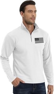 OEM for Flag Graphic Pocket Pullover Patriotic Quater <b>Zip</b> <b>Hooded</b> Long Sleeve Winter Embroidered Sweatshirts - Product Image 2