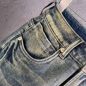 กางเกงยีนส์ขาสั้นผู้ชาย ผ้าแคนวาสผสมเดนิม ทรงเอวกลาง ติดซิป ระบายอากาศ แห้งเร็ว สไตล์ลำลอง สตรีทแวร์ - Product Image 4