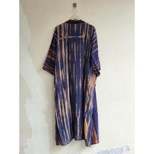 Bata Kimono de Seda Tie Dye con Cordón Decorativo para Descansar, Salir a la Playa o Usar en Festivales - Pieza Única - Product Image 4