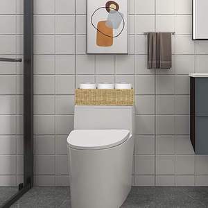 Cesta Organizadora Alta y Estrecha para Baño, de Fibra Natural, para Almacenamiento en el Baño, Bandeja de Servicio - Product Image 1