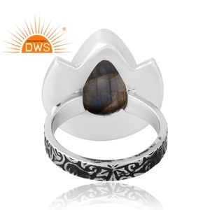 Stylish Selling 925 Sterling Silver Natural <b>Labradorite</b> Gemstone <b>Ring</b> Custom Jewelry For Women Gift For Her - Product Image 2
