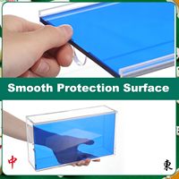 Estuche de Acrílico Azul de Alta Gama para Fichas de Mahjong Americano Transparente para 4 Jugadores con Soporte de Mesa Opcional