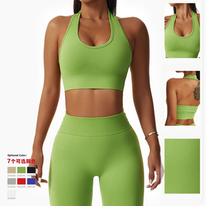 Conjunto de sujetador y mallas de gimnasio con logotipo personalizado para mujer, equipo de Yoga de talla grande con MOQ de 2 piezas para yoga y ejercicio - Product Image 4