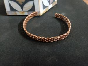 Handmade Solid Pure Copper Magnetic Therapy Bangle With Ball Ends For <b>Arthritis</b> Relief Metal Slim Design Health <b>Bracelet</b> - Product Image 4