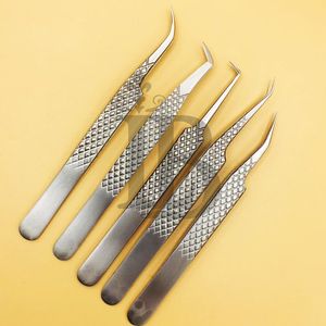 Pinzas Plateadas de Marca Privada, Pinzas Largas para Extensión de Pestañas, Pinzas de Volumen de Acero Inoxidable con Punta de Fibra Puntiaguda, Pinzas para Pestañas de Visón - Product Image 3