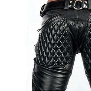 Pantalones Rectos de Cuero de Alta Calidad para Hombre, Estilo Casual, Frente Plano, a la Moda, Estilo Rockero, Cómodos, Transpirables y Ecológicos - Product Image 5