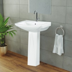 อ่างล้างหน้าแบบตั้งพื้นเซรามิกสไตล์อินเดียคลาสสิกสมัยใหม่ ราคาประหยัด เหมาะสำหรับโรงแรม วิลล่า ห้องน้ำ อ่างล้างหน้าแบบตั้งพื้นทันสมัย - Product Image 1