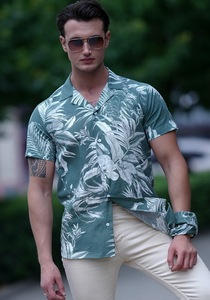 Chemise Hawaïenne Décontractée pour Homme, Grande Taille, Imprimé Floral, Tissu Sergé Tissé, Élégante et Respirante, Idéale pour l'Été - Product Image 4