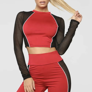 Haute qualité femmes séchage rapide 2 pièces Yoga sport costume grande taille Fitness course porter tenues couleur unie en gros vêtements d'été - Product Image 2