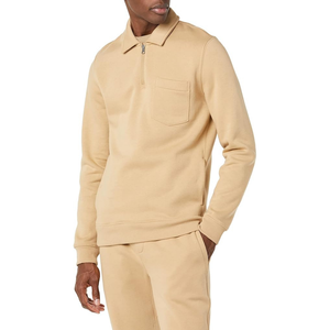 Nuevo diseño de bolsillo delantero deporte correr Jogging cuello de secado rápido cuello media cremallera sudadera al aire libre hombre Golf Sudadera con capucha 1/4 Zip Pullover - Product Image 5