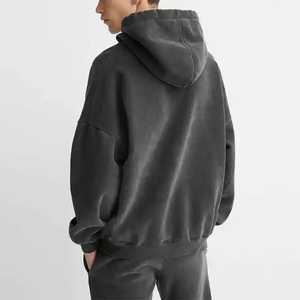 Alta calidad 500 Gsm hombres algodón grueso pesado ácido lavado pulóver Sudadera con capucha de gran tamaño polar gota hombro Sunfaded estilo invierno - Product Image 1