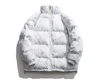 Veste en duvet matelassée pour hommes de meilleure qualité Streetwear d'hiver personnalisé avec capuche brillante logo de taille plus décoration