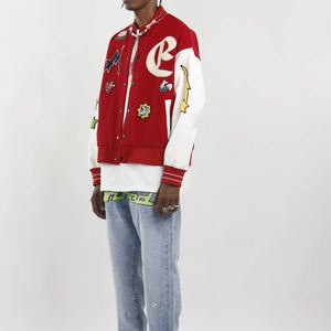 Mode Vestes Doublure Matelassée Personnalisé Chenille Patchs Letterman College Hommes Bomber Baseball Coupe-Vent Laine Varsity Veste - Product Image 4