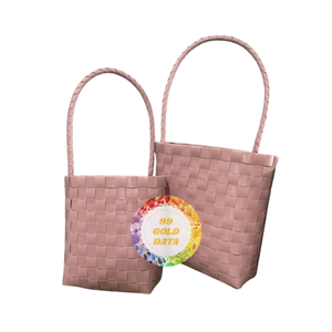 Fournisseur vietnamien sac de panier en plastique tissé à la main poignée en cuir nouvel an occasion artisanat artisanal-Caryln 0084935825297WA - Product Image 1