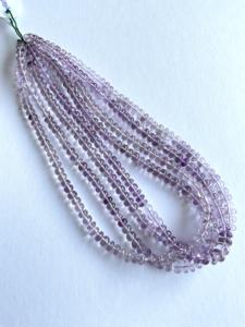 ลูกปัดอเมทิสต์สีชมพูเรียบ I 16 นิ้ว ลูกปัดอเมทิสต์สีชมพูธรรมชาติทรงรอนเดล สำหรับทำเครื่องประดับอัญมณ์ - Product Image 3