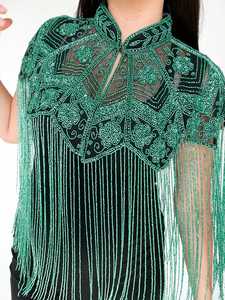 เสื้อคลุมประดับด้วยลูกปัดและประดับด้วยเลื่อมประดับลูกปัดห้อยลงมาที่คอเสื้อผ้าเทศกาลสวยงามสำหรับงานเทศกาล - Product Image 2