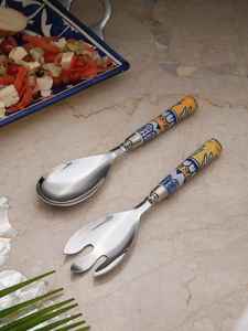 New Arrival 2024 2pcs Large Salad Server Silverware Stainless Steel <b>Spoon</b> & Fork Sanding Salad Stirring <b>Serving</b> <b>Spoon</b> & Fork Set - Product Image 4