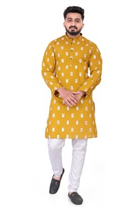 Modern Ethnic Traditional Indian <b>Men's</b> Cotton Wrinkle Free <b>Festive</b> Party Kurta Handcrafted Designer <b>Wear</b> Customizable Size - Product Image 5