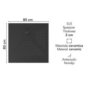 DENVER Matt Black Square <b>Shower</b> <b>Tray</b> 80x80 Bath & Toilet Supplies - Product Image 2