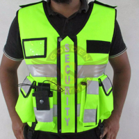 Gilet de sécurité réfléchissant haute visibilité unisexe en polyester 100% avec fermeture éclair avant, design OEM Golden Weather, gilet tactique