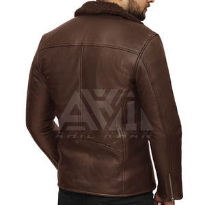 Men's Winter Genuine Fur Leather Stand Collar Front Logo High Quality Fashion Warm <b>Heated</b> <b>Jacket</b> - Product Image 5