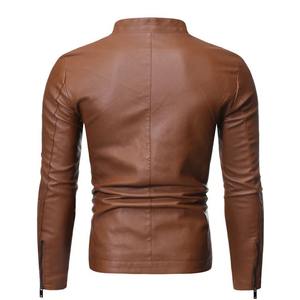 Veste décontractée durable pour homme, légère, coupe-vent, en cuir, avec col montant, design uni et tendance - Product Image 3