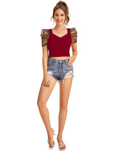 Top Designer Style Indien Pakistanais Vêtements Accessoires Forte Demande Fantaisie Western Party Wear Regular Tops Worldwide Supply India - Product Image 4