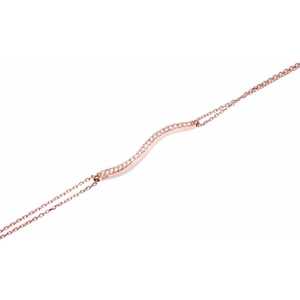 925 Sterling <b>Silver</b> S Model Waterway Chain <b>Bracelet</b> with Pink and White Stones Fashion <b>Charm</b> <b>Bracelets</b> - Product Image 2