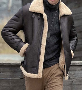 Wholesale Price Unique Design <b>Men</b> Bomber <b>Jacket</b> at Low MOQ Good Quality Solid Color Leather Bomber <b>Jacket</b> for <b>Mens</b> - Product Image 3