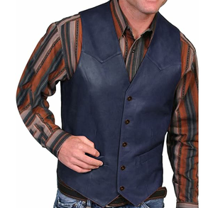 Chaleco de cuero de motocicleta para motoristas USA Bikers Chaleco de cuero con cremallera de piel de vaca Precio barato 2025 - Product Image 2