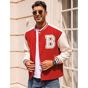 Vente en gros OEM Fabricant Top Qualité Chenille Broderie Hommes Collège Bomber de baseball personnalisé Letterman Veste universitaire en cuir - Product Image 6