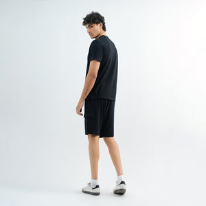 Ensemble double de t-shirt et de short à manches courtes d'été décontracté pour hommes en coton respirant - Product Image 3