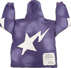 Unisex Acid Wash Retro Streetwear Vintage Pockets Regular Sleeves Winter Oversized French Fleece Pullover <b>Hoodie</b> Embroidered - Product Image 2