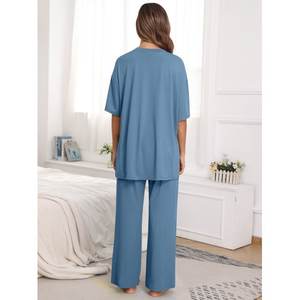 Conjunto de ropa deportiva corta de verano para mujer con hombros caídos, conjunto de dos piezas de Yoga para Fitness, ropa de tenis transpirable de secado rápido para mujer - Product Image 3