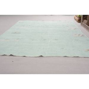 Vintage 5.7 X 10.4ft vert turc tapis fait à la main grande surface Polyester laine rectangulaire abstrait Patchwork Design Latex couloir - Product Image 3